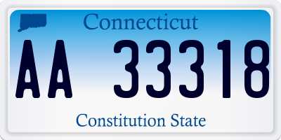 CT license plate AA33318