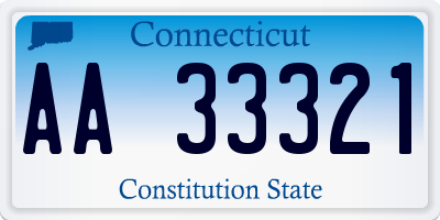 CT license plate AA33321