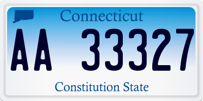 CT license plate AA33327
