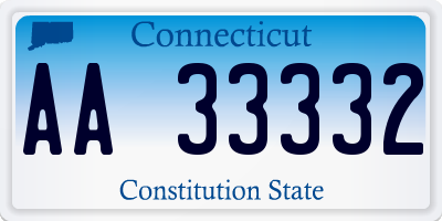 CT license plate AA33332