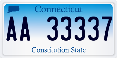 CT license plate AA33337