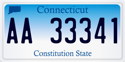 CT license plate AA33341