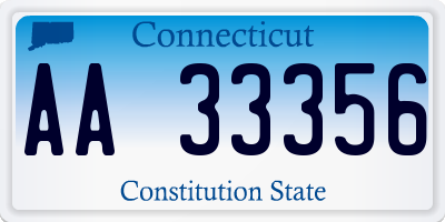 CT license plate AA33356