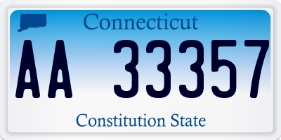 CT license plate AA33357