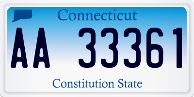 CT license plate AA33361