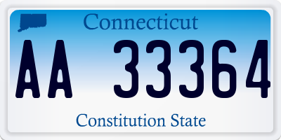CT license plate AA33364