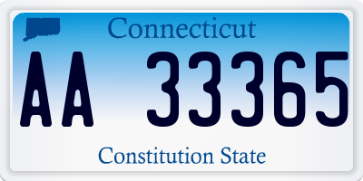 CT license plate AA33365