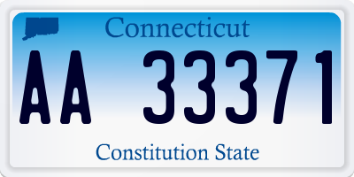 CT license plate AA33371