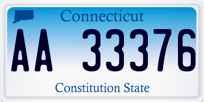 CT license plate AA33376