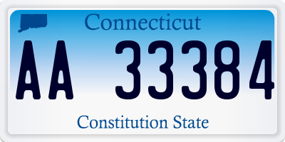 CT license plate AA33384