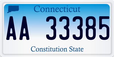 CT license plate AA33385