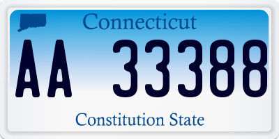 CT license plate AA33388