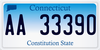 CT license plate AA33390