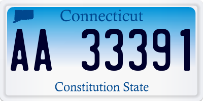 CT license plate AA33391