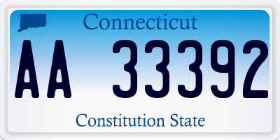 CT license plate AA33392