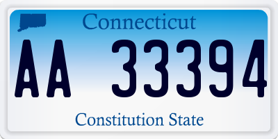 CT license plate AA33394