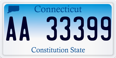 CT license plate AA33399