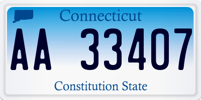 CT license plate AA33407