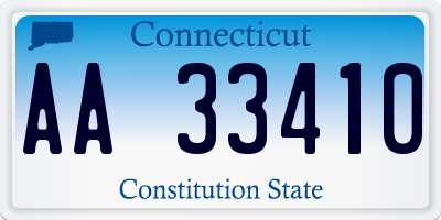 CT license plate AA33410