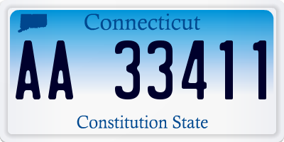 CT license plate AA33411