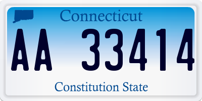 CT license plate AA33414