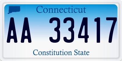 CT license plate AA33417
