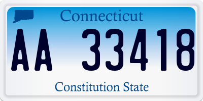CT license plate AA33418