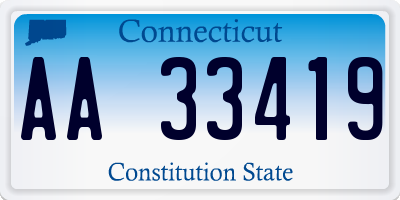 CT license plate AA33419