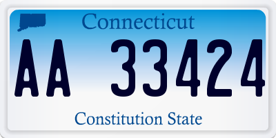 CT license plate AA33424