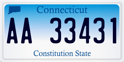 CT license plate AA33431