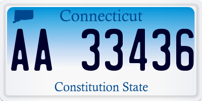 CT license plate AA33436