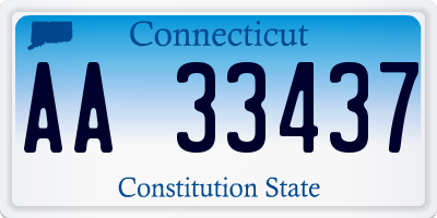 CT license plate AA33437