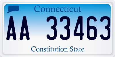 CT license plate AA33463