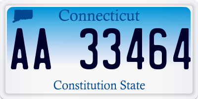 CT license plate AA33464