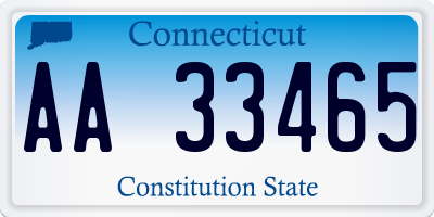 CT license plate AA33465