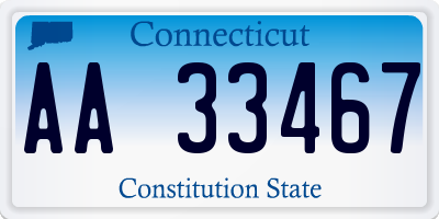 CT license plate AA33467