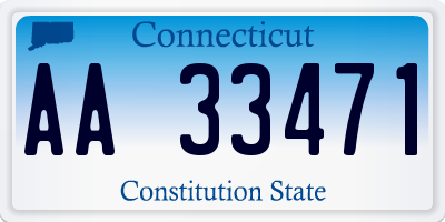 CT license plate AA33471