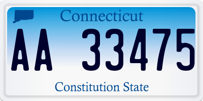 CT license plate AA33475