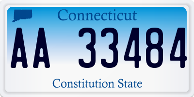 CT license plate AA33484