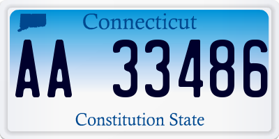 CT license plate AA33486