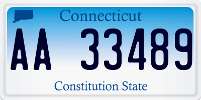 CT license plate AA33489