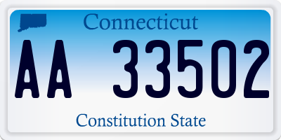 CT license plate AA33502