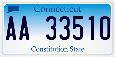 CT license plate AA33510