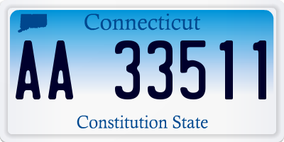 CT license plate AA33511