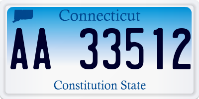 CT license plate AA33512