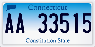 CT license plate AA33515
