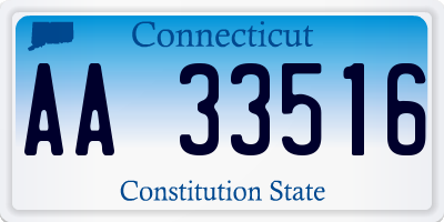 CT license plate AA33516