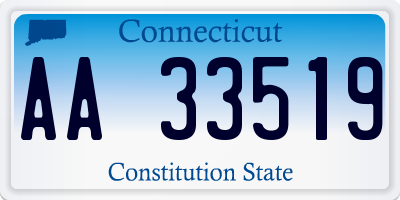 CT license plate AA33519