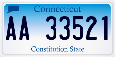 CT license plate AA33521