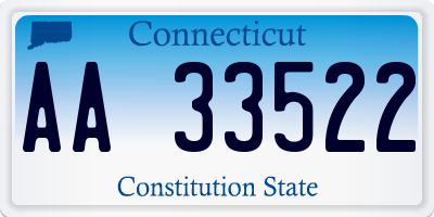 CT license plate AA33522